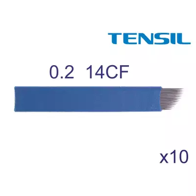 10 x Tensil Piórko 0,20 14CF niebieskie do pena do microbladingu