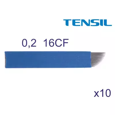10 x Tensil Piórko 0,20 16CF niebieskie do pena do microbladingu