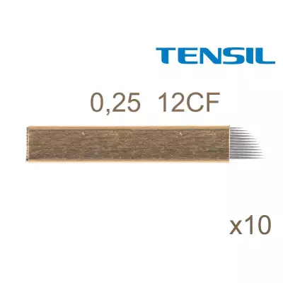 10 x Tensil Piórko 0,25 12CF złote do pena do microbladingu