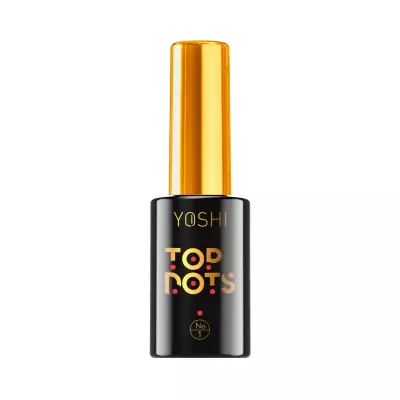 Yoshi Top Dots nr. 1 10ml Błyszczący Top do lakierów hybrydowych z czarną drobiną