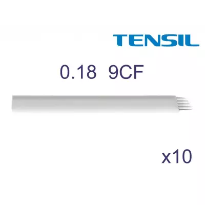 10 x Tensil Piórko 0,18 9CF białe do pena do microbladingu