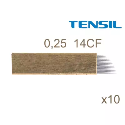 10 x Tensil Piórko 0,25 14CF złote do pena do microbladingu