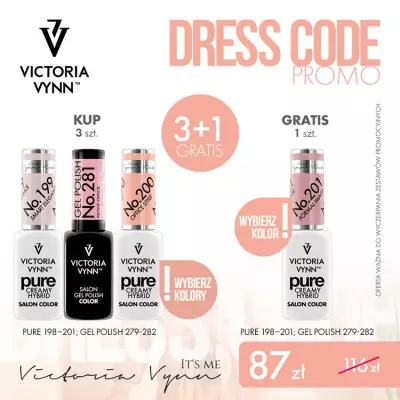 Zestaw promocyjny 3 + 1 lakierów hybrydowych Dress Code marki VV