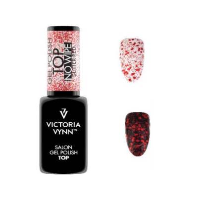 Victoria Vynn Gel Polish Top No Wipe Glitter Red 8ml