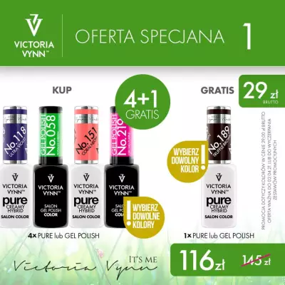 Oferta specjalna lakierów hybrydowych Victoria Vynn 4 + 1 GRATIS!